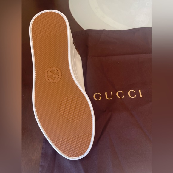 White leather ( python snakeskin) mens Gucci high top shoes size 7.5 - Picture 2 of 3